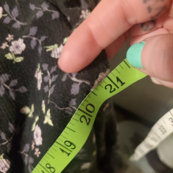 Vintage 90s Indie Grunge Whimsigoth Micro Floral Black Purple Maxi Dress - Picture 3 of 11